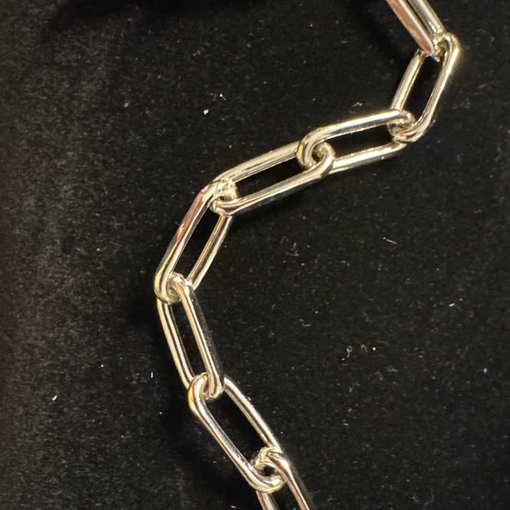 Sterling Silver Paperclip Chain Link Bracelet. 7” - Picture 5 of 7